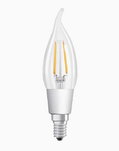 Osram LED kynttilälamppu kaareva yläosa  CL BA E14 GLOWdim 4,5W (40W)