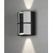 Konstsmide Vidar-vegglampe 2x5W LED, dimbar svart / sølv