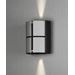 Konstsmide Vidar-vegglampe 2x5W LED, dimbar svart / sølv