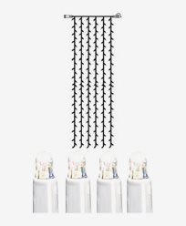 Star Trading System LED gardin ekstra 204 lys 1x4m kallhvit med hvit kabel. 466-58-14