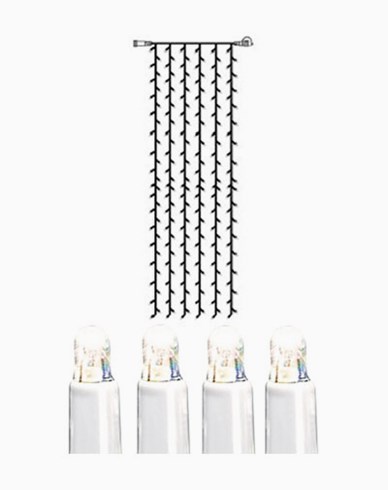 Star Trading System LED gardin extra 204 ljus 1x4m kallvit vit kabel