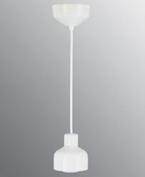 Ifö Electric Ohm Pendel 100 ilman kupua, valkoinen kanta/2m valkoinen tekstiilijohto, IP44, E27, 40W