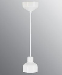 Ifö Electric Ohm Pendel 100 utan kupa, vit sockel/2m vit textilkabel, IP44, E27, 40W