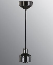 Ifö Electric Ohm Pendel 100 uten deksel, svart sokkel / 2m svart tekstilkabel, IP44, E27, 40W