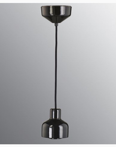 Ifö Electric Ohm Pendel 100 utan kupa, svart sockel/2m svart textilkabel, IP44, E27, 40W