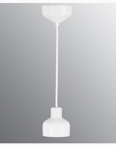 Ifö Electric Ohm Pendel 100 ilman kupua, valkoinen kanta/2m valkoinen tekstiilijohto, IP44, G9, 20W