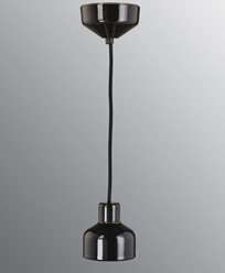 Ifö Electric Ohm Pendel 100 ilman kupua, musta  kanta/2m musta tekstiilijohto IP44, G9, 20W