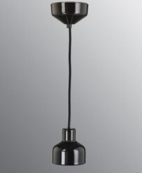 Ifö Electric Ohm Pendel 100 uten deksel, svart sokkel / 2m svart tekstilkabel IP44, G9, 20W