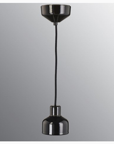 Ifö Electric Ohm Pendel 100 uten deksel, svart sokkel / 2m svart tekstilkabel IP44, G9, 20W