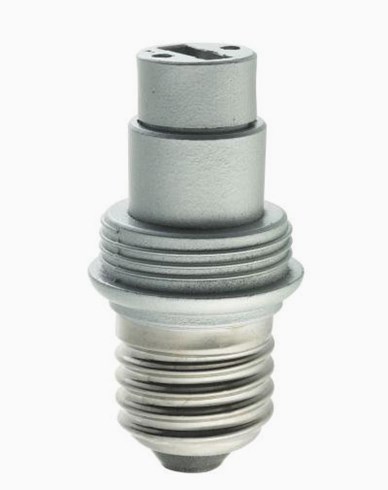 Silverfärgad lampsockel/adapter, porslin, MAXI, E27/G9. 6570