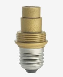 Guldfärgad lampsockel/adapter, porslin, MAXI, E27/G9. 6569