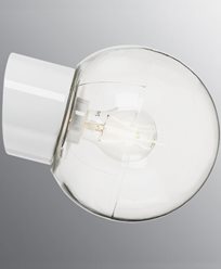 Ifö Electric Classic Globe skrå klart glass Ø180 mm Hvit. 6045-510-10