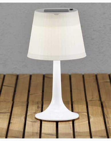 Konstsmide Assisi bordlampa solcell LED vit. 7109-202