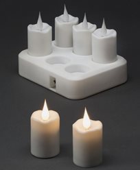 Konstsmide LED lämpökynttilä 3D 6stk. Kaukosäädin ladattava