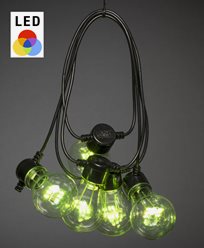 Konstsmide Valonauha 10 väriä vaihtavaa RGB LED-lamppua 5V/IP44. 2381-500