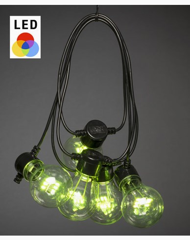 Konstsmide Ljusslingor 10 skiftande RGB LEDlampor 5V/IP44. 2381-500