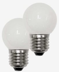 Konstsmide Fargede LEDpærer illumpærer E27 hvit LED. 2-p.