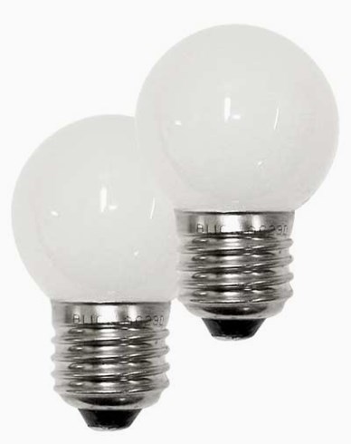 Konstsmide Färgade LEDlampor - klotformade extralampor E27 vit 2-p