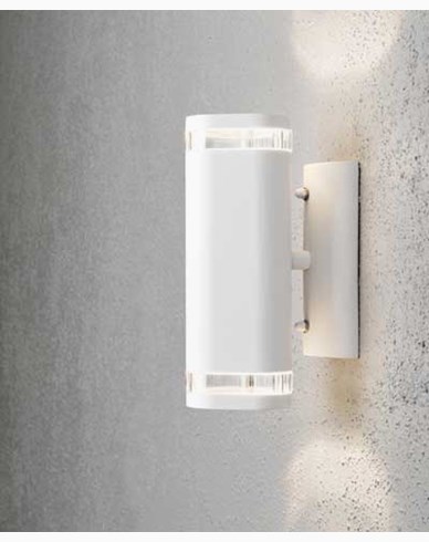 Konstsmide Modena vägglampa upp/ned GU10. 7512-320. Vit/transparent aluminium