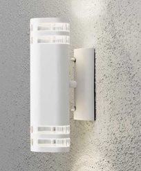 Konstsmide Modena seinälamppu ylös/alas GU10. 7516-250. valkoinen/läpinäkyvä matta alumin