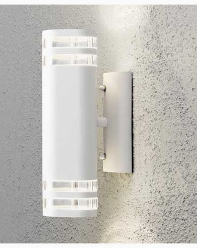 Konstsmide Modena seinälamppu ylös/alas GU10. 7516-250. valkoinen/läpinäkyvä matta alumin