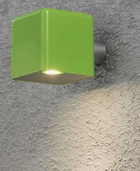 Konstsmide Amalfi seinälamppu 3W 12V vihreä  muovi sis Muuntaja + johto. 7681-600