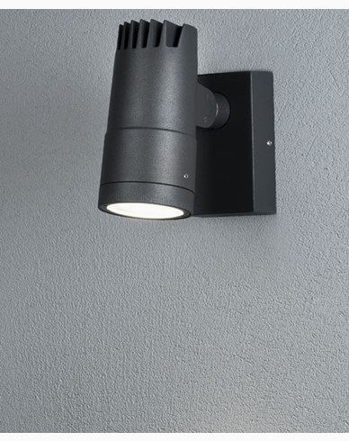 Konstsmide Andria seinälamppu High Power LED 8W harmaa säädettävä valokeila. 7861-370