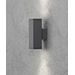 Konstsmide MONZA vägglykta antracitgrå upp/ned kvadratisk GU10. 7907-370