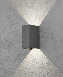 Konstsmide Cremona seinälamppu tummanharmaa  2x3W 230V LED. 7940-370