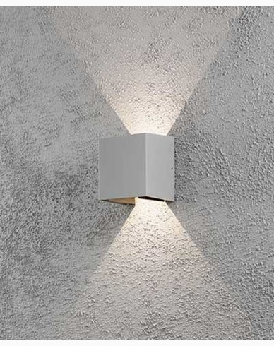 Konstsmide Cremona seinälyhty harmaa 2x3W 230V LED 7959-310