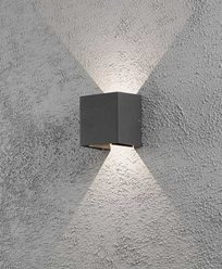 Konstsmide Cremona vegglampe mørkegrå 2x3W 230V LED 7959-370