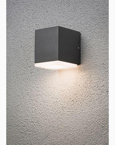 Konstsmide Monza vegglampe ned kub 6W High Power LED Mørk grå. 7990-370