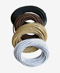 Texa Design Vridd tekstil kabel 25m - Brun