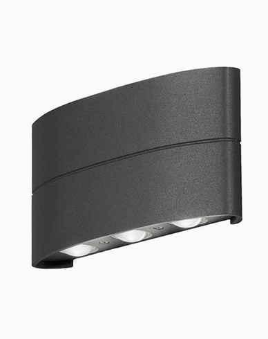 Konstsmide Chieri vägglykta 6x1W LED 7853-370 Mörkgrå