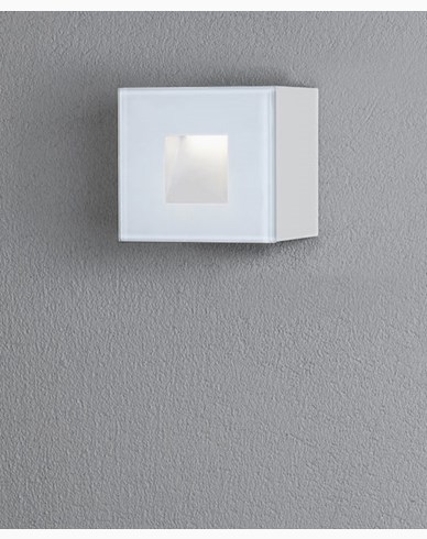 Konstsmide Chieri seinälyhty 1,5W LED neliö valkoinen