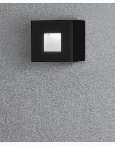 Konstsmide Chieri seinälyhty 1,5W LED neliö musta