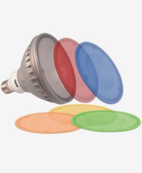 Calex LED-lampe Par38 18W 3000K E27. rød, oransje, gul, grønn.