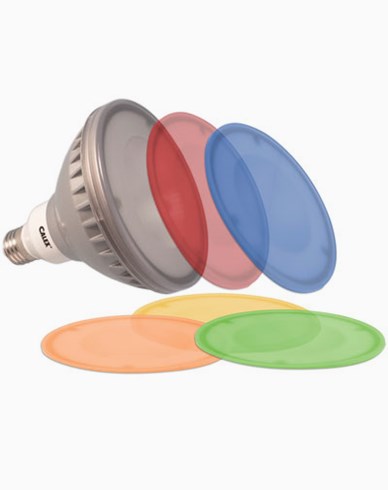 Calex LED-lampe Par38 18W 3000K E27. rød, oransje, gul, grønn.