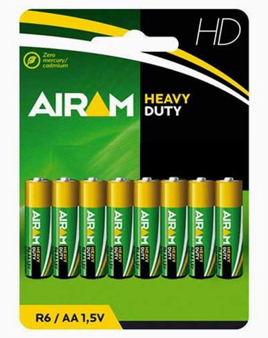 AIRAM Heavy Duty Plus R6 (AA) 1,5V batterier 8-pack