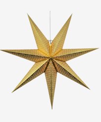 Star Trading Mønstret gullfarged papirstjerne DOT 100cm