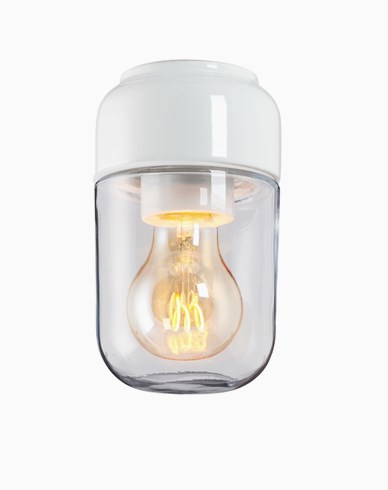 Ifö Electric Ohm 100 bastu höjd 170 mm vit klarglas IP44 E27 40W tak-/väggmontage