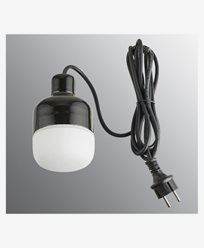 Ifö Electric Ohm Pendel Outdoor 100 höjd 155 mm, svart matt opalglas 3m svart gummikabel med stickpropp, IP44, G9, 20W