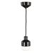 Ifö Electric Ohm Pendel 100 höjd 155 mm, matt opalglas svart sockel/2m svart textilkabel, IP44, G9, 20W