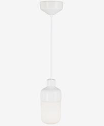 Ifö Electric Ohm Pendel 100 höjd 215 mm, matt opalglas vit sockel/2m vit textilkabel, IP44, E27, 40W
