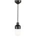 Ifö Electric Ohm Pendel 100 høyde 215 mm, matt opalt glass svart sokkel / 2m svart tekstilkabel, IP44, E27, 40W