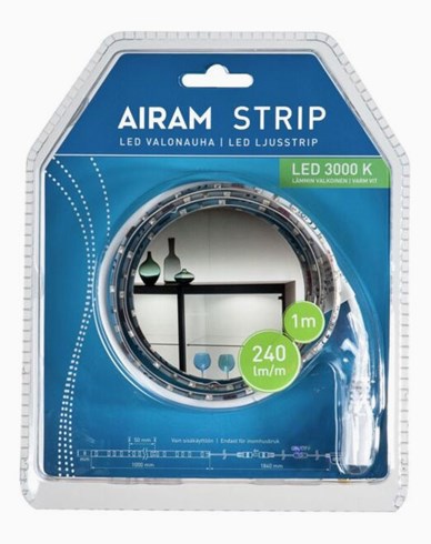 AIRAM LED Strip Lysbånd 1m vit IP20/54, 4,8W. 4107186