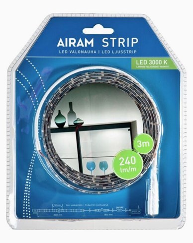 AIRAM LED Strip Ljusband 3m vit IP20/54, 14,4W. 4107188