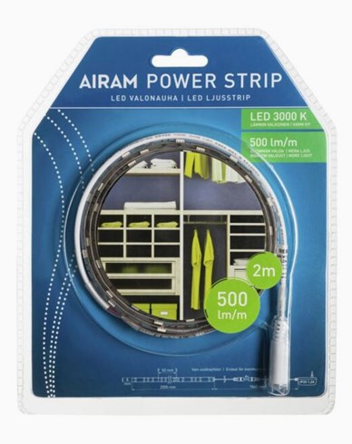 AIRAM LED-Powerstrip Ljusband 3000K 2m 12V 4,8W/m