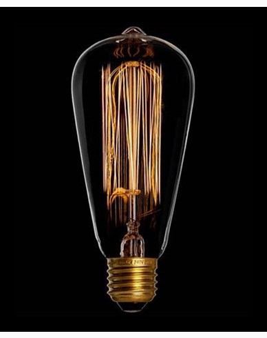 Danlamp Edison glødepære med karbontråd. 60W E27