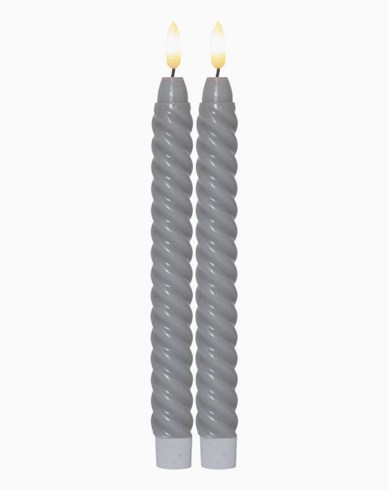 Star Trading LED Antique Candle Flame pyörre 2-pack, 25 cm. Harmaa